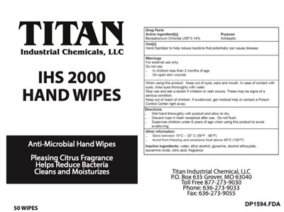 Ihs 2000 Tub Label (Dp1594.fda Ihs 2000 Hand Wipes Titan)